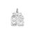 Small #86 Charm in Sterling Silver