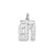 Small #91 Charm in Sterling Silver