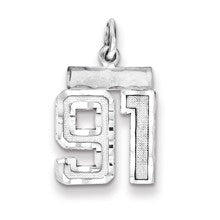 Sterling Silver Small #91 Charm hide-image