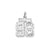 Small #98 Charm in Sterling Silver