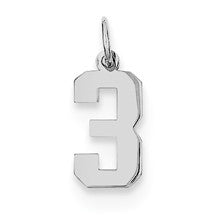 Sterling Silver Small Polished Number 3 Charm hide-image
