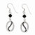 Sterling Silver Black Clear CZ The Road Less Traveled Earrings