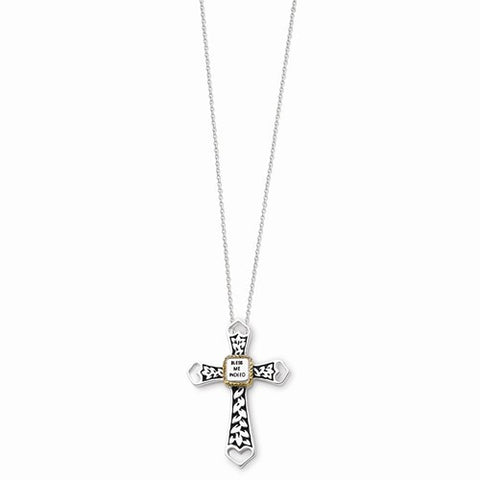 Sterling Silver & Gold-Plated Bless Medeed Cross Necklace