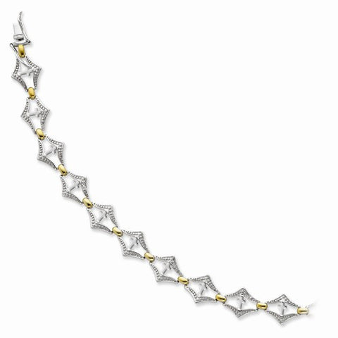 Sterling Silver & Gold Plated Bracelet Of Faithin Cross Bracelet