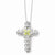 Sterling Silver Aug CZ Birthstone Message Of The CrossNecklace