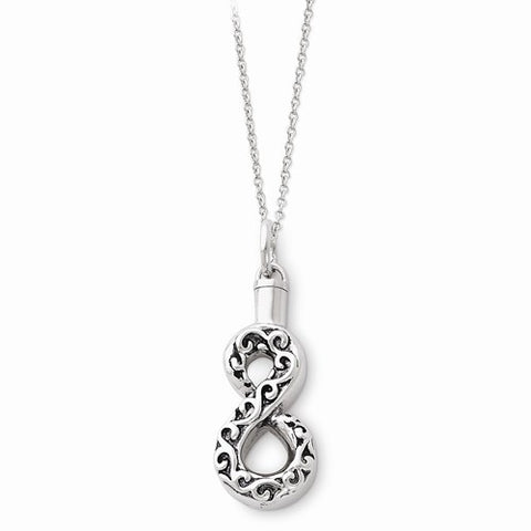 Sterling Silver Antiquedfinity Remembrance Ash Holder Necklace