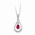 Sterling Silver July CZ Stone Never Forget Tear Birthstone Necklace