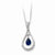 Sterling Silver Sept Created Sapphire Never Forget Tear Necklace