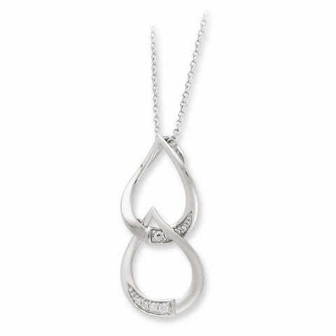 Sterling Silver & CZ Tears To Share Necklace