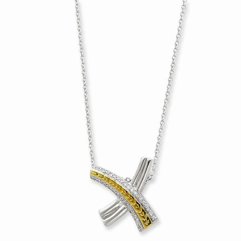 Sterling Silver & Gold-Plated Sealed A Kiss Necklace