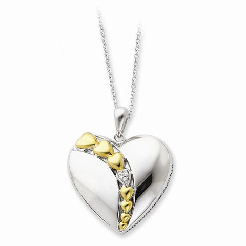 Sterling Silver & Gold-Plated I Love You More Each DayNecklace
