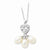 Sterling Silver Cultured Pearl & CZ Lovedrops Necklace