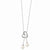 Sterling Silver Cultured Pearl & CZ Two Become One Heart Necklace