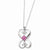 Sterling Silver Synthetic Pink Stone Loyalty Necklace