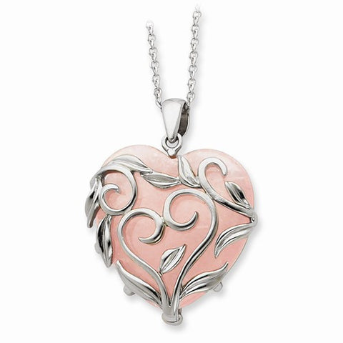 Sterling Silver & Rose Quartz Generous Heart Necklace