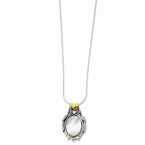 Sterling Silver & Gold-Plated Antiqued My Special AngelsNecklace