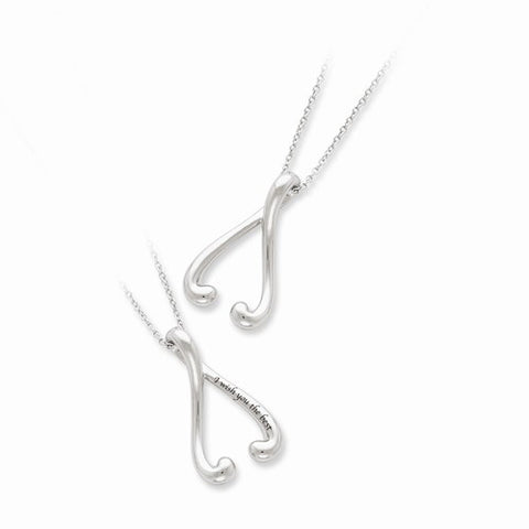 Sterling Silver Polished I Wish You The Best Necklace