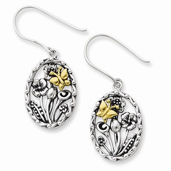 Sterling Silver Gold-plated Spring A Season of Promise Dangle Earrings