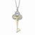 Sterling Silver & Gold-Plated Mar CZ Birthstone KeyNecklace