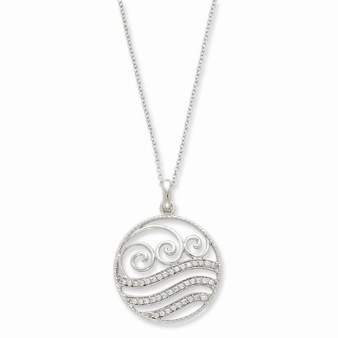 Sterling Silver CZ Serenity Necklace