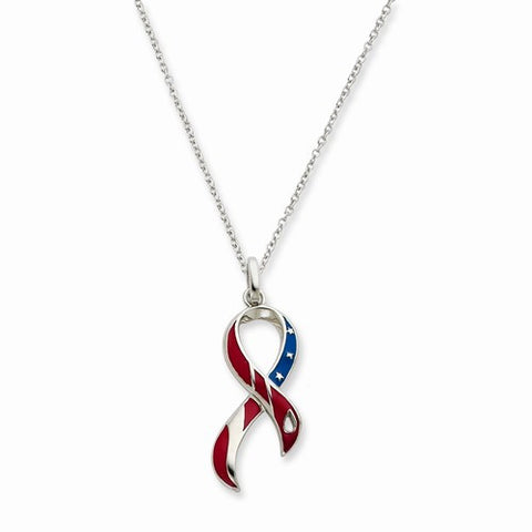 Sterling Silver Antiqued & Enameled Remembered Always Necklace