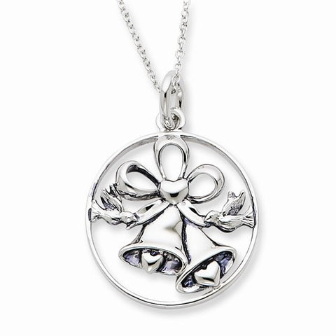 Sterling Silver Antiqued Wedding Day Bliss Necklace