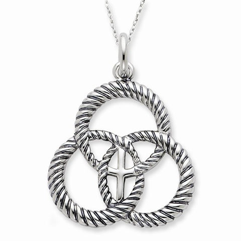 Sterling Silver Antiqued Threefold Cord Necklace