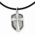 Sterling Silver Antiqued Our Shield Rubber Cord Necklace