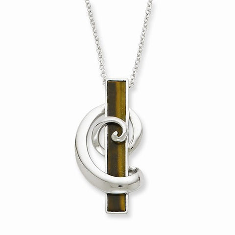 Sterling Silver Tiger Eye Judge Not Necklace