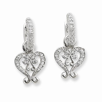Sterling Silver CZ Heart Charm