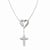 Sterling Silver CZ Faith and Mercy Lariat Necklace