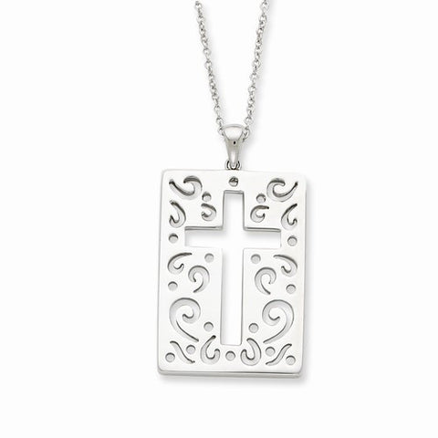 Sterling Silver Antiqued He Will Renew Your Strength Necklace