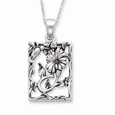 Sterling Silver Antiqued Thank You For Your Kindness Necklace