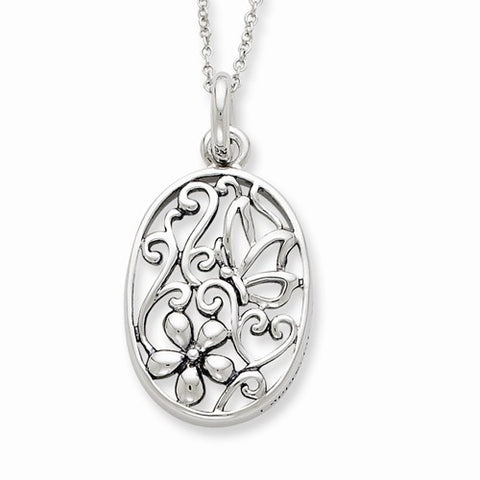 Sterling Silver Antiqued I Appreciate You My DaughterNecklace