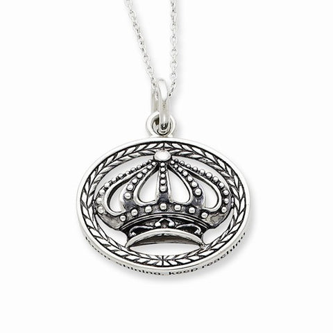 Sterling Silver Antiqued Keep Shining, Keep Reaching Necklace