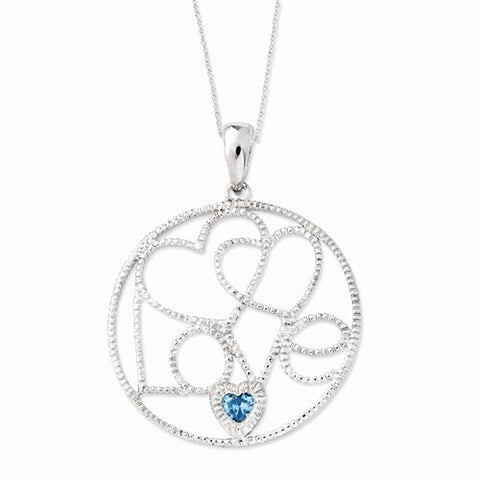 Sterling Silver CZ Baby Makes Three BoyNecklace