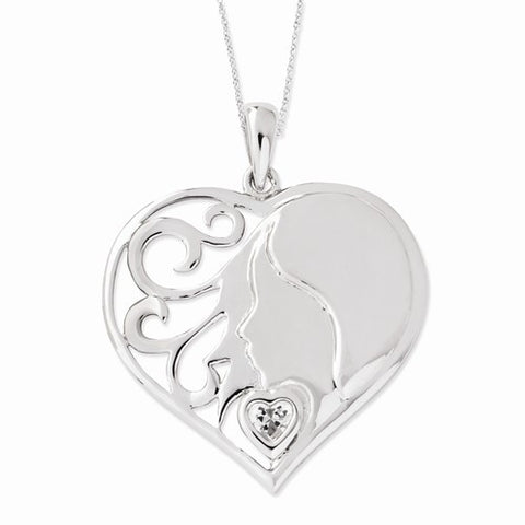 Sterling Silver CZ My Daughter, My Heart'S TreasureNecklace