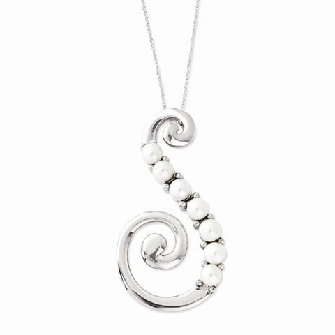 Sterling Silver Freshwater Cultured Pearl Reaching Out Necklace