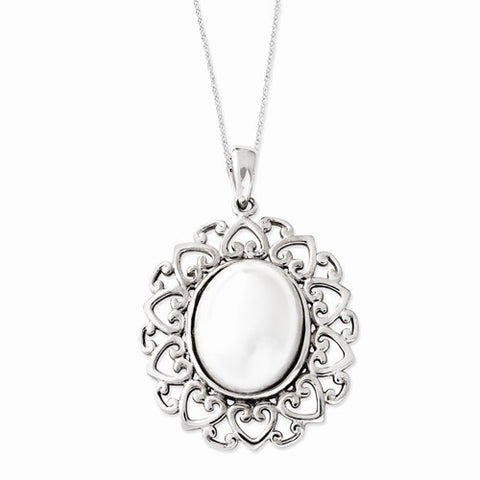 Sterling Silver FW Cultured Pearl, Pearl Of Contentment Necklac Necklace