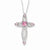 Sterling Silver CZ, Simulated Pink Sapphire Joy The Journey Necklac Necklace