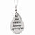 Sterling Silver Antiqued CZ All That We Love Becomes Teardrop Necklace