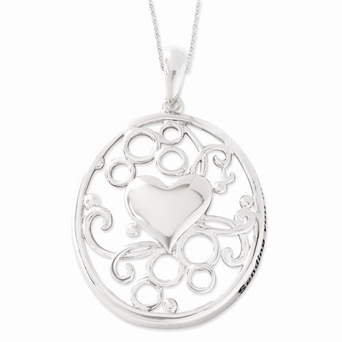 Sterling Silver Antiqued Sending You My Love Heart Necklace