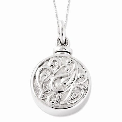 Sterling Silver Tear Circle Ash Holder Necklace