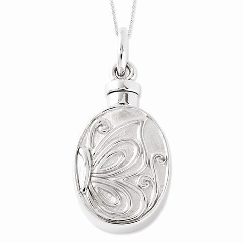 Sterling Silver Butterfly Ash Holder Necklace