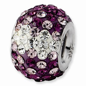 Sterling Silver Purple Graduated Crystal Bead Charm hide-image