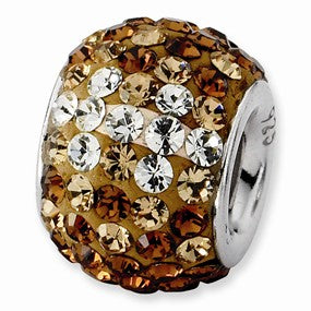 Sterling Silver Brown Graduated Crystal Bead Charm hide-image