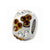 White & Brown Crystal Charm Bead in Sterling Silver