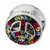 Rainbow Graduated Crystal Peace Symbol Charm Bead in Sterling Silver