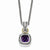 14K Yellow Gold and Silver Antiqued Amethyst Necklace