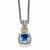14K Yellow Gold and Silver Antiqued Blue Topaz Necklace